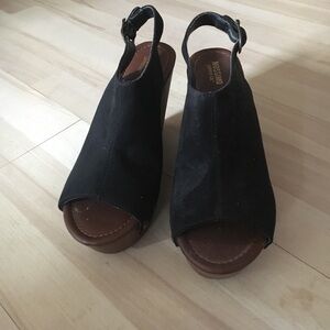 Mossimo Supply Co. Black Open-Toe Wedges